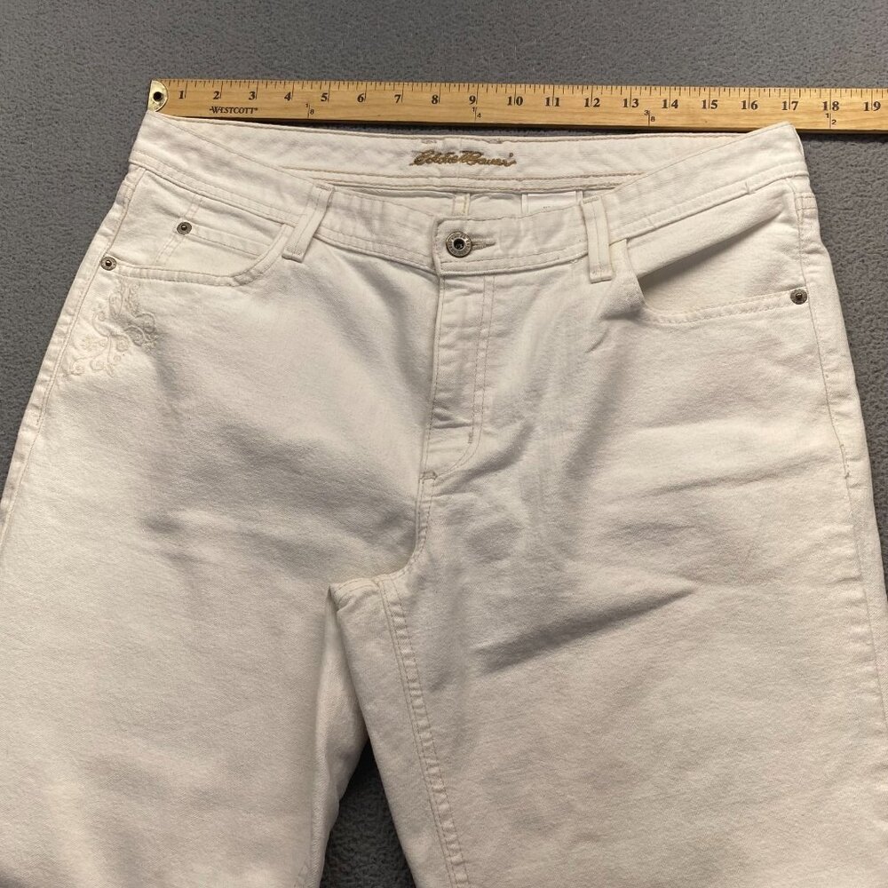 Eddie Bauer Classic Bootcut Jeans Women's White Size 12 Denim,Embroidery - Picture 4 of 12